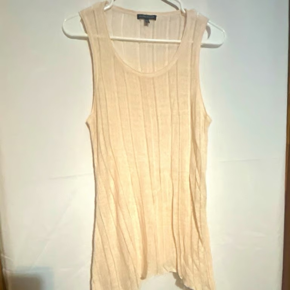 Lightweight Cream Ribbed Tank Top - Sleeveless Women’s Top